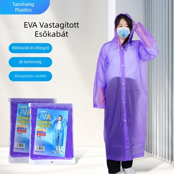 EVA esőponcsó, vastag, újrafelhasználható felnőtteknek, túrázáshoz, vízálló réteg PVC ragasztóval