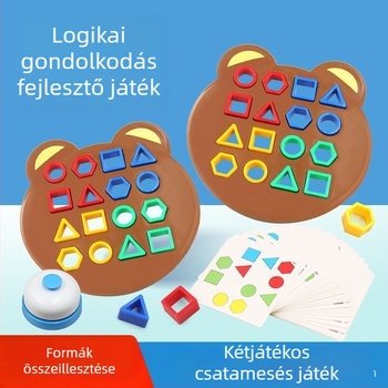 Geometriai formák párosítása gyerekeknek - Színfelismerés és összpontosítás fejlesztése - Családi interaktív társasjáték (Műanyag; Lapos panel; 7–14 éveseknek megfelelő; Hálós zacskós csomagolás; Többfunkciós)