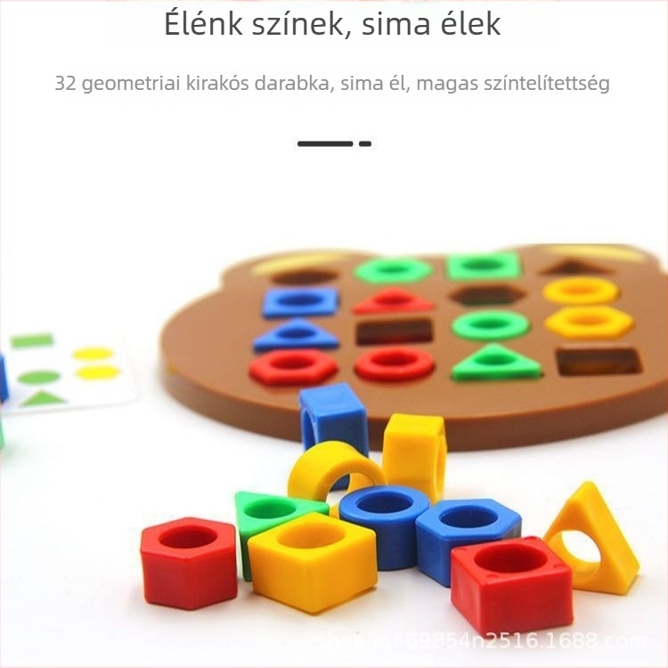 Geometriai formák párosítása gyerekeknek - Színfelismerés és összpontosítás fejlesztése - Családi interaktív társasjáték (Műanyag; Lapos panel; 7–14 éveseknek megfelelő; Hálós zacskós csomagolás; Többfunkciós)