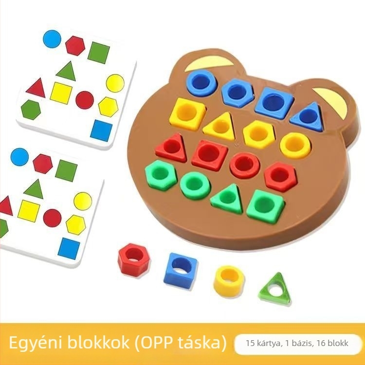 Geometriai formák párosítása gyerekeknek - Színfelismerés és összpontosítás fejlesztése - Családi interaktív társasjáték (Műanyag; Lapos panel; 7–14 éveseknek megfelelő; Hálós zacskós csomagolás; Többfunkciós)
