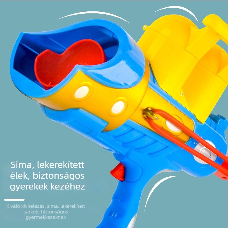 Gyerekeknek szánt hópuskás játék — műanyagból, interaktív hólyó játék 7-14 éveseknek, téli kültéri hócsatához.