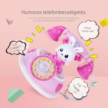 Gyerekeknek készült retro rajzfilmtelefon az óvodai neveléshez — zene/hang funkcióval, műanyagból, 0–3 éveseknek