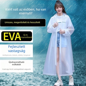 Felnőtt EVA esőponcsó, egy darabos kivitelben, túrázáshoz és szabadban történő használatra, normál vastagságú