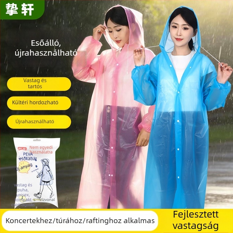 Teljes testű EVA esőponcsó, vastag kivitel, felnőtteknek, Shulong márka, testreszabás elérhető