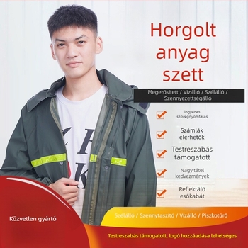 Felnőtteknek szóló esőkabát kötött anyagból, vastag PVC ragasztóréteg, túrázáshoz, logónyomás elérhető