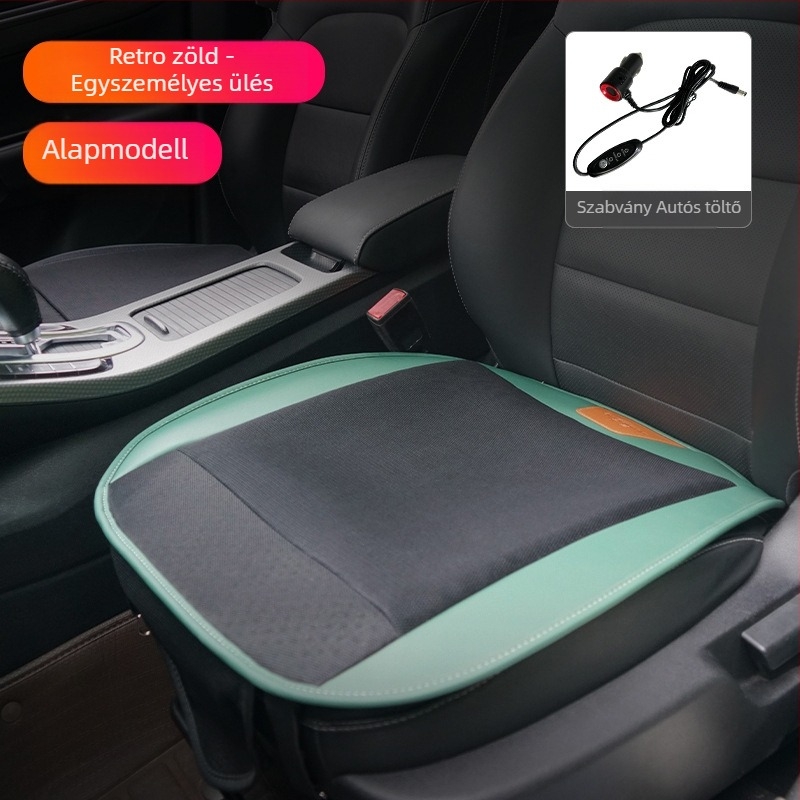Szellőztetett üléspárna USB-s ventilátorral, 12V/24V kompatibilitás, autóhoz, teherautóhoz és irodához, poliészter felület