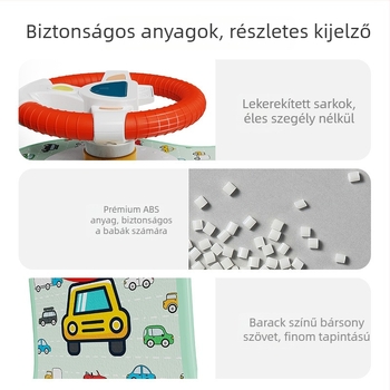 Autó kormány játék zenei funkcióval – Műanyagból, Száraz elem, 0–3 éveseknek, fejleszti kéz-szem koordinációt