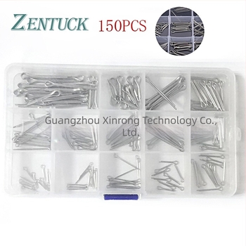 Xinbanyan Technology rozsdamentes acél U-típusú rugós csap, 150 darab, dobozban, Standard No. 01