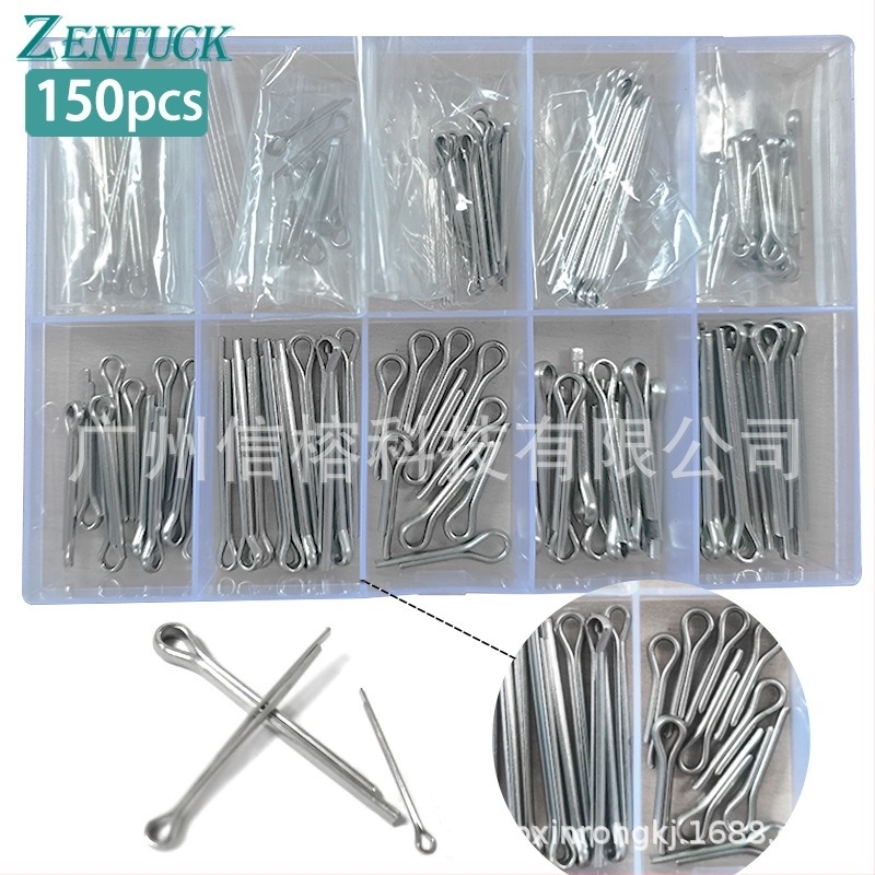 Xinbanyan Technology rozsdamentes acél U-típusú rugós csap, 150 darab, dobozban, Standard No. 01