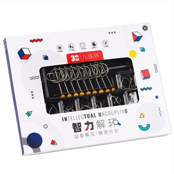 Fém Kongming Lock/Luban Lock logikai puzzle készlet, 30 darab, 7–14 éveseknek