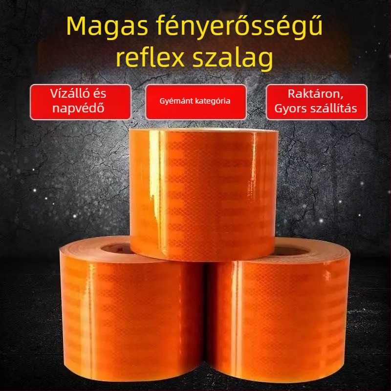 Karosszéria matrica, fényvisszaverő sáv, öntapadós telepítés, veszélyes anyagokat szállító tartálykocsihoz