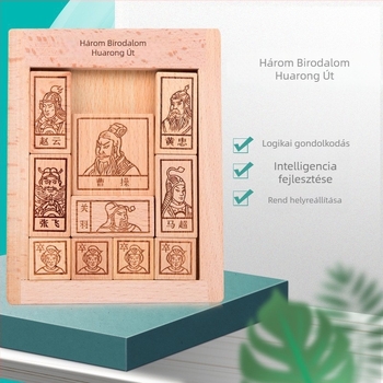 Fából készült Huarong Road puzzle, 7-14 éveseknek, többfunkciós puzzle testreszabással