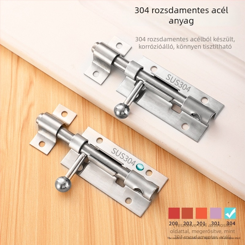 Felszínre szerelt 304 rozsdamentes acélból készült masszív ajtózár, Modell 003, felület: rajzolt befejezés, stílus: modern egyszerű