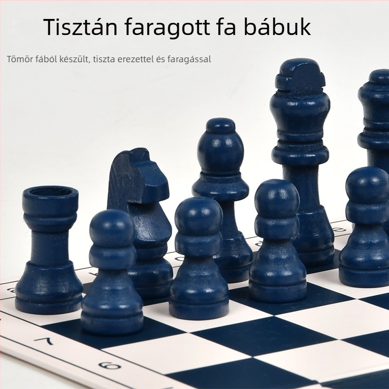 Összecsukható sakkasztal – 3 az 1-ben: sakk, dáma és backgammon – prémium hordozható ajándékkészlet