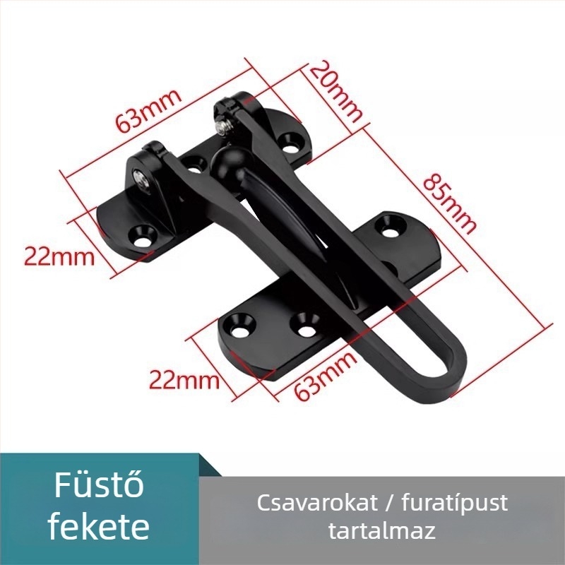 Szállodai anti–lopás zár ajtózár, cink ötvözet, elektropolírozott felület, modern minimalista dizájn