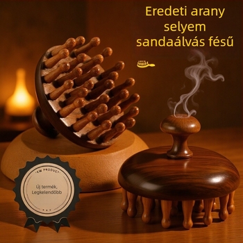 Meridián masszázs fésű • Körkörös fa fésű a fejbőr masszírozásához • Egész testre alkalmas • Eredet: Jiangxi tartomány • Testreszabható