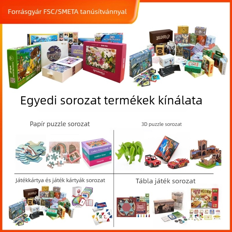 Társasjáték készlet bankjegy tokenekkel és kártyákkal – papír alapú összetevők, Qinyi márka, 7–35 éveseknek.