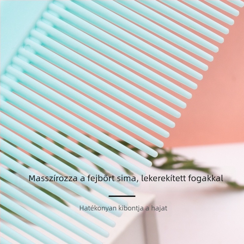 Csillogó cukorkaszínű műanyag fésűkészlet egyenes és göndör hajhoz, kettős használat, hordozható, antistatikus