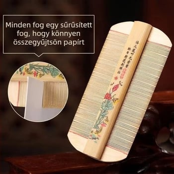 Bambusz fésű fejtetűk ellen, finom fogakkal, gyerekek és nők számára – fejtetű és nit-ek eltávolítása