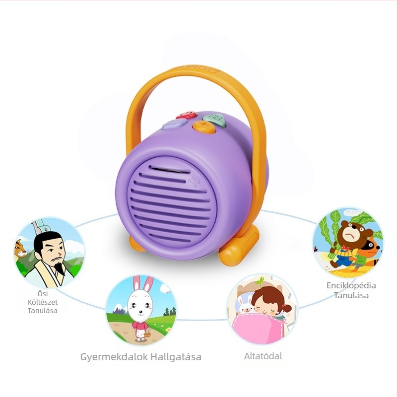 Óvoda- és előkészítő mesemondó gép Bluetooth, MP3 lejátszás (újratölthető LiPo akkumulátor; 2–4 GB memória; 4–6 éveseknek)