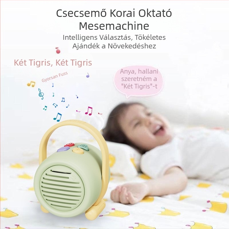 Óvoda- és előkészítő mesemondó gép Bluetooth, MP3 lejátszás (újratölthető LiPo akkumulátor; 2–4 GB memória; 4–6 éveseknek)