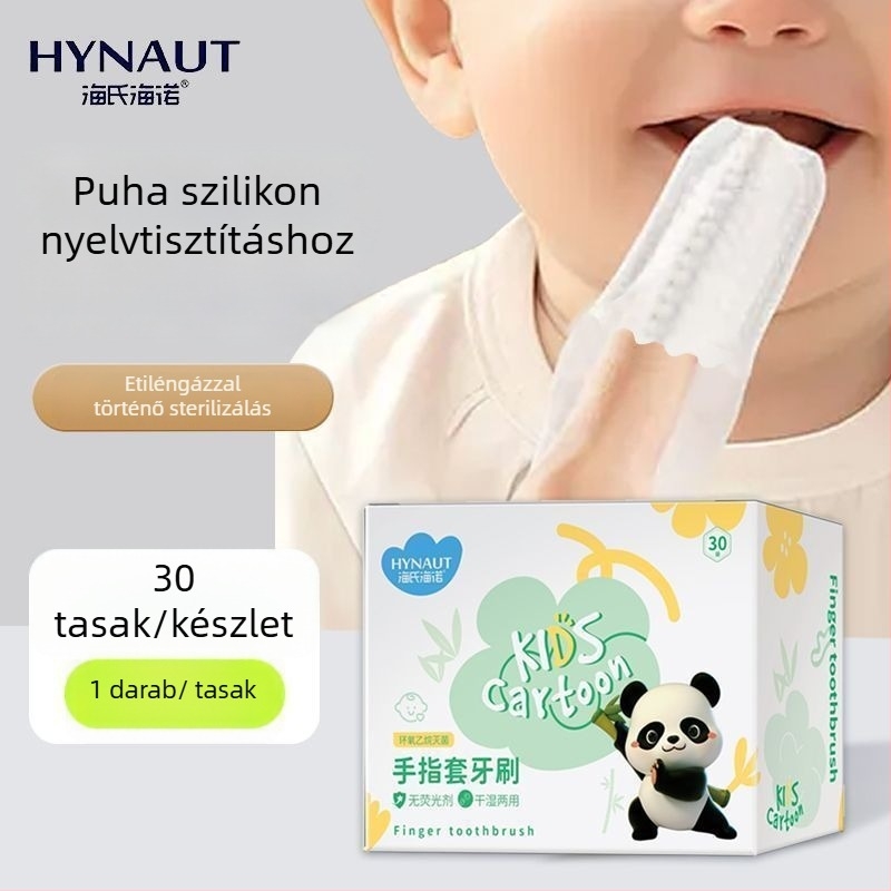 Gyerekeknek szánt ujjas fogkefe – Hai Shi Hai Nuo, egyszer használatos, nem szőtt anyag, száraz és nedves használatra