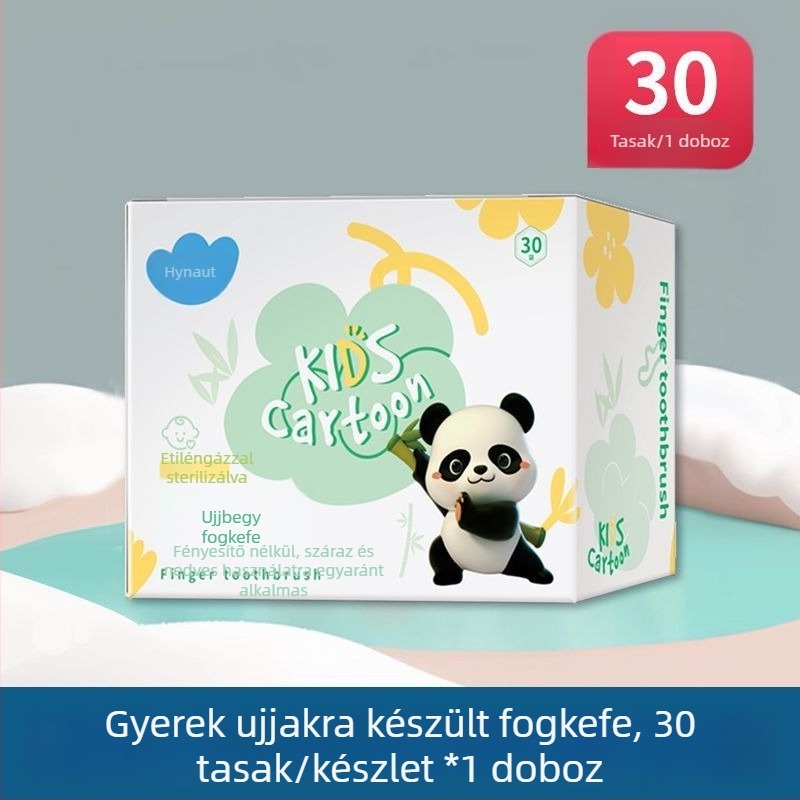 Gyerekeknek szánt ujjas fogkefe – Hai Shi Hai Nuo, egyszer használatos, nem szőtt anyag, száraz és nedves használatra