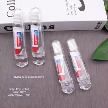 Egyszer használatos összecsukható fogkefés utazási készlet fogkrémmel – otthoni és utazási használatra