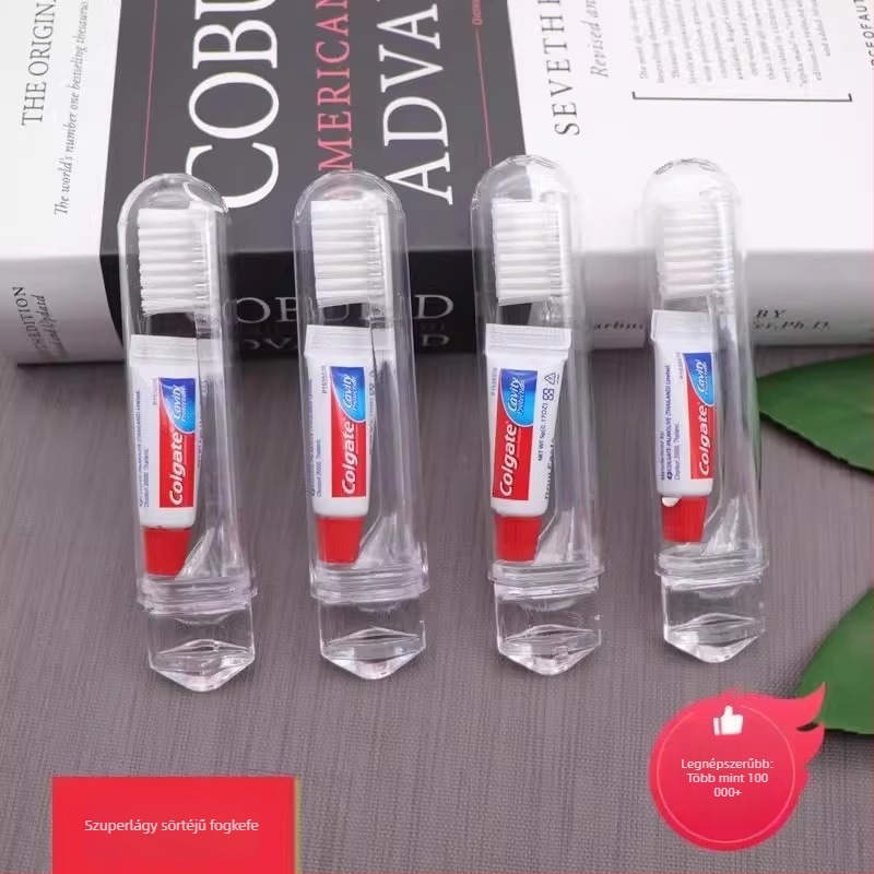 Egyszer használatos összecsukható fogkefés utazási készlet fogkrémmel – otthoni és utazási használatra