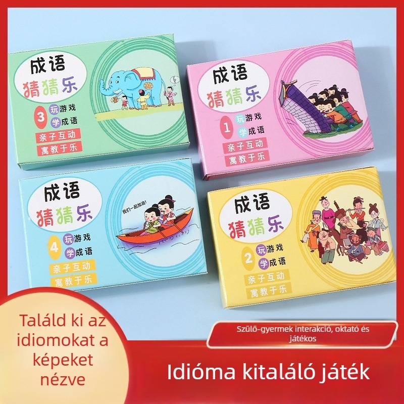 Idiómák kártyajáték gyerekeknek – Oktató papírkártyák, 4–6 éveseknek, beltéri használatra