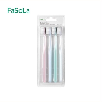 FaSoLa széles fejű, puha sörtéjű fogkefe felnőtteknek, PP/PBT, 144 darabos csomag, szájápolás