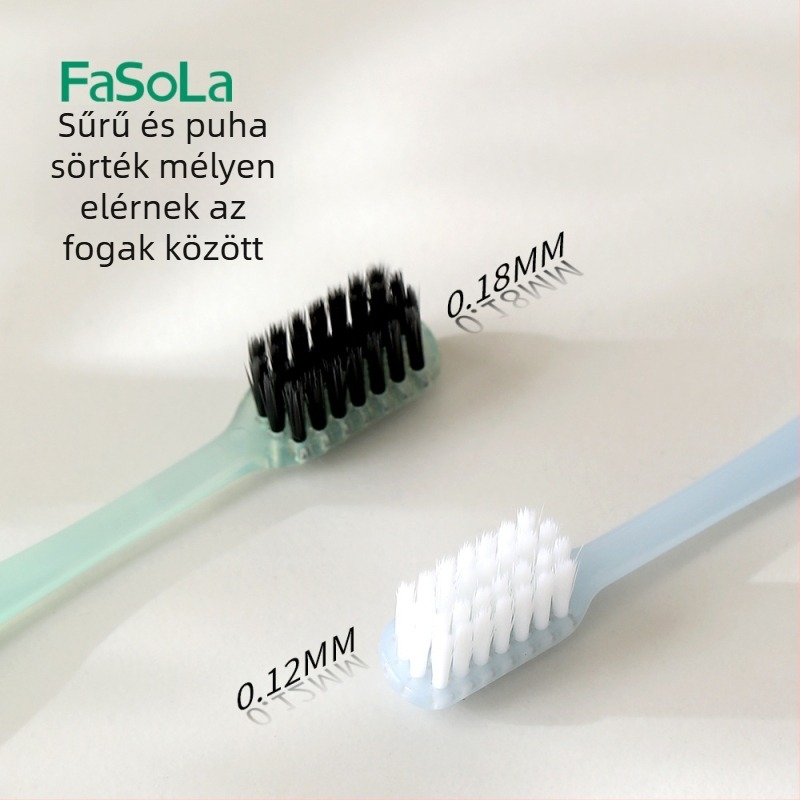 FaSoLa széles fejű, puha sörtéjű fogkefe felnőtteknek, PP/PBT, 144 darabos csomag, szájápolás