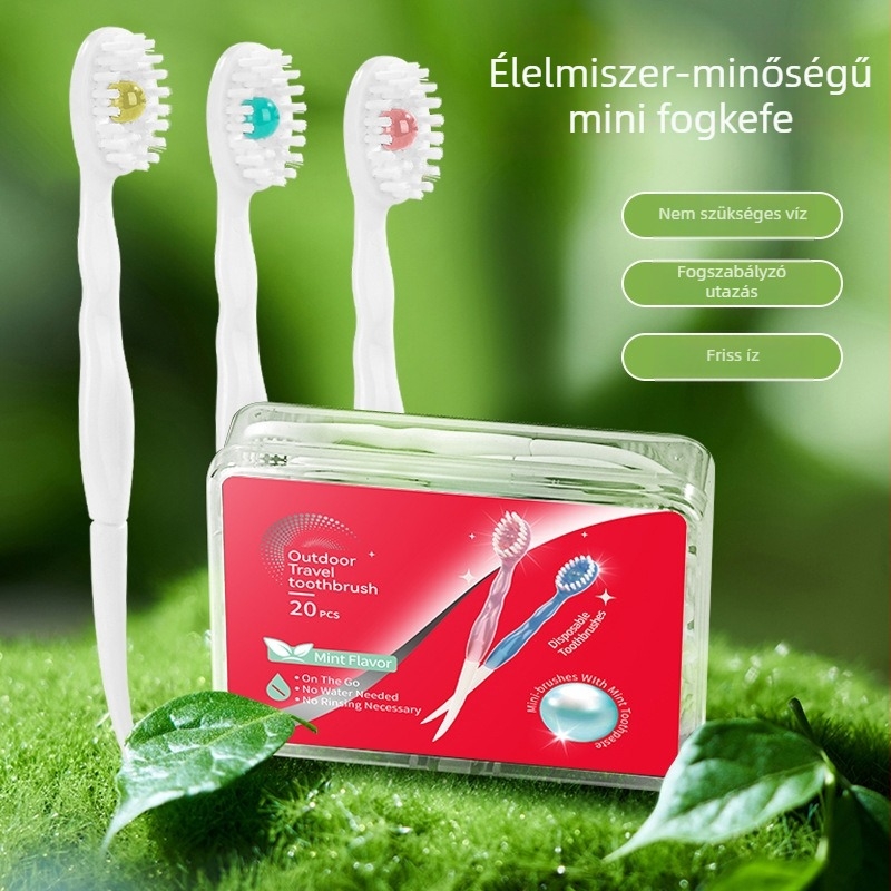 Gyöngyös fogkefe, egyedi csomagolás, mentolos íz, puha sörték; Cool Crown márka, műanyag, biológiailag lebomló, 720 napos élettartam, 20 db/doboz