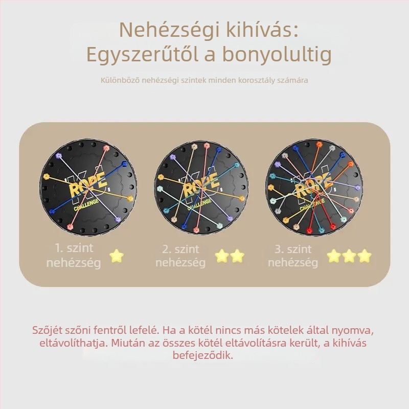 Kötél Kibontó Játék – Interaktív Asztali Kártyajáték, Műanyag, 7–14 éveseknek, Szülő-gyerek interaktív, Videós útmutatóval