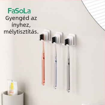 FaSoLa fogkefé puha sörtékkel az íny masszírozásához és a fogkövesség tisztításához – PETG/PBT anyag, 3 darabos készlet