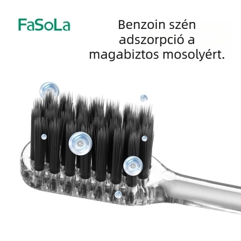 FaSoLa fogkefé puha sörtékkel az íny masszírozásához és a fogkövesség tisztításához – PETG/PBT anyag, 3 darabos készlet