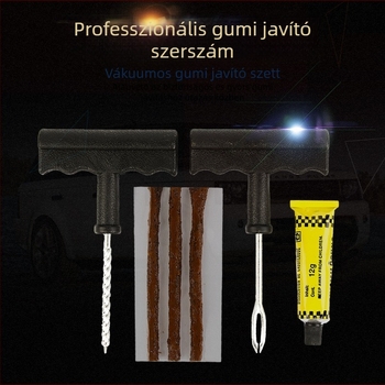Autó gumi javító készlet – Sürgősségi vákuumos defekt javítás ragasztóval és csíkokkal – Anyag: Fém/plasztik – Márka: Cool Car Star – Engedélyezett magánmárkák: Igen