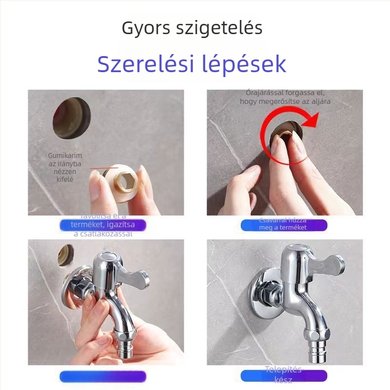 Réz tömítés szögletes csaptelehez, gyors felszerelés, szivárgás elleni szigetelés