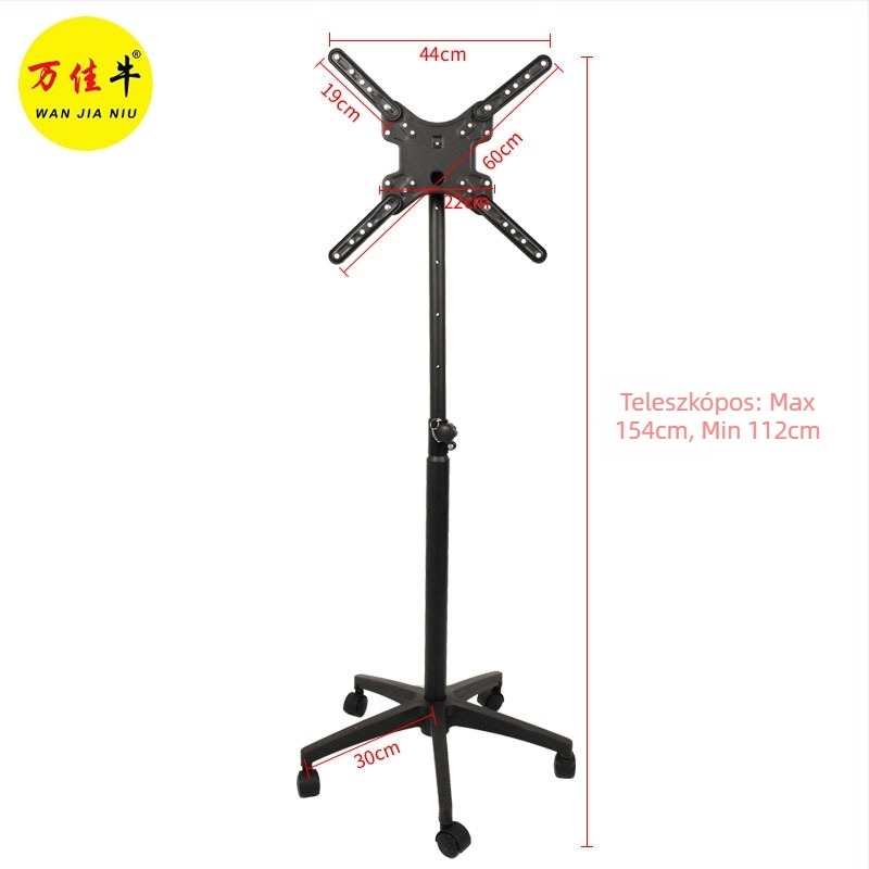 FD-1200 TV hordozóállvány, mechanikus vezérlés, teherbírás >15 kg, falra szerelhető