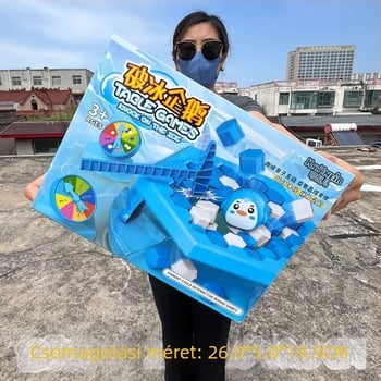 Pingvin Jég Ütögető — Asztali puzzle gyerekeknek 4–6 évesek, interaktív családi játék, kognitív fejlődés és kéz-szem koordináció