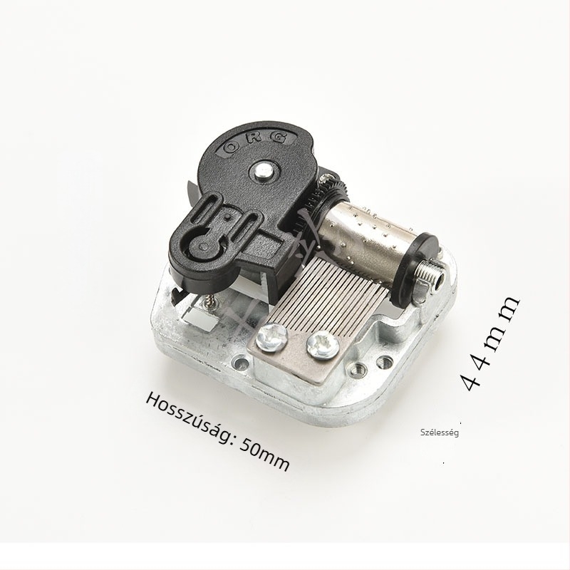 DIY zenei doboz mechanizmus — forgó óraszerkezet cink ötvözetből, fa alap, márka Jiyun