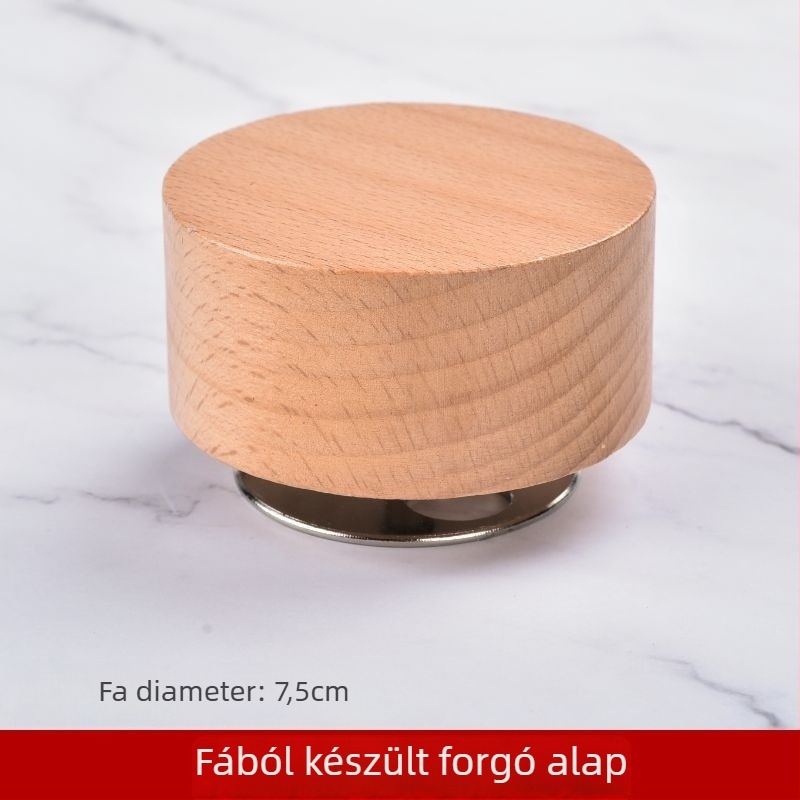 DIY zenei doboz mechanizmus — forgó óraszerkezet cink ötvözetből, fa alap, márka Jiyun