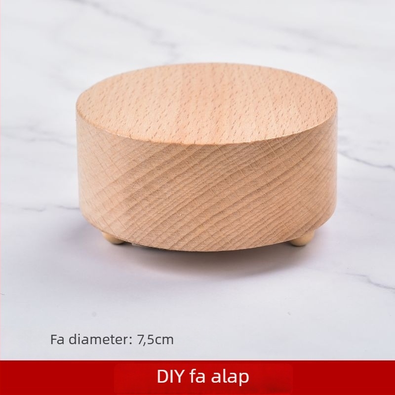 DIY zenei doboz mechanizmus — forgó óraszerkezet cink ötvözetből, fa alap, márka Jiyun