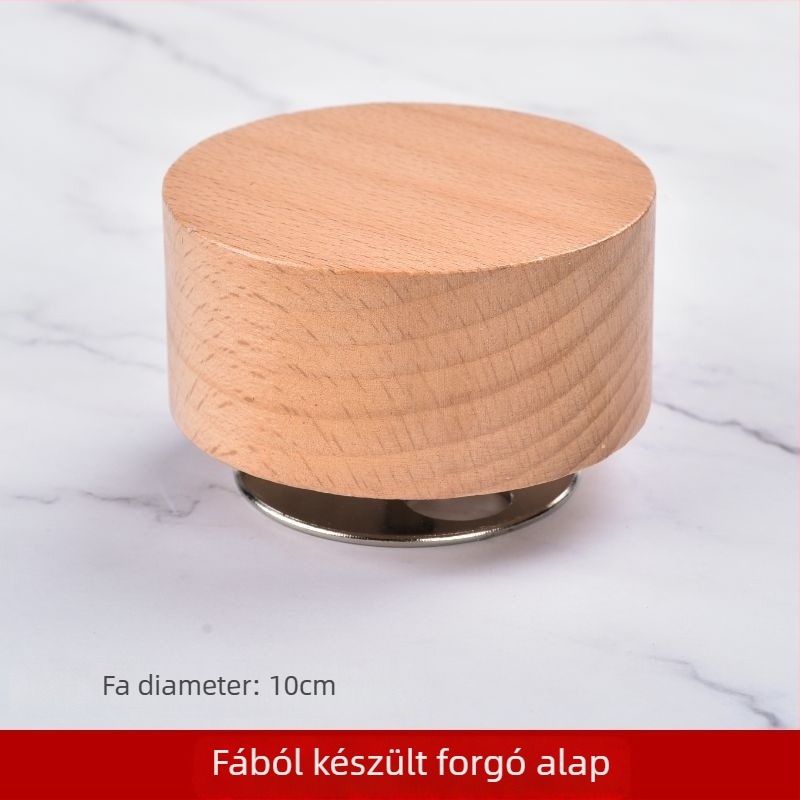 DIY zenei doboz mechanizmus — forgó óraszerkezet cink ötvözetből, fa alap, márka Jiyun