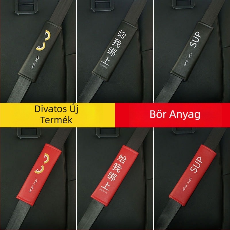 Bőr autóbiztonsági öv vállvédő párna – négy évszakos, hosszított védőfedél, belső dekoráció