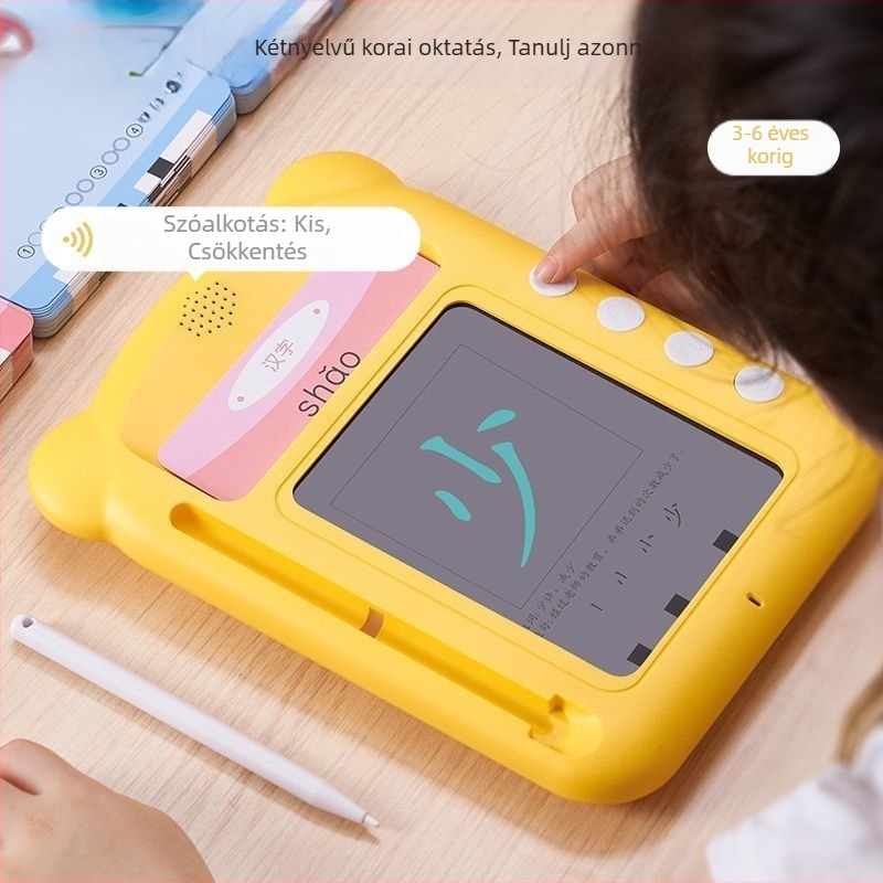 Gyerekeknek szóló tanuló gép — műanyagból, akkumulátoros működés, zenei/hang funkció, 4–6 évesek számára