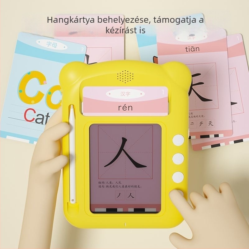 Gyerekeknek szóló tanuló gép — műanyagból, akkumulátoros működés, zenei/hang funkció, 4–6 évesek számára