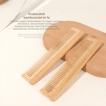 Tömörfa hajvágó fésű, vastagított testtel és kerekített fogakkal, kíméli a fejbőrt. Márka: HUAXIN; Anyag: tömörfa; Import: Nem; Feldolgozás/Testreszabás: Nincs; Engedélyezett magánmárka: Igen