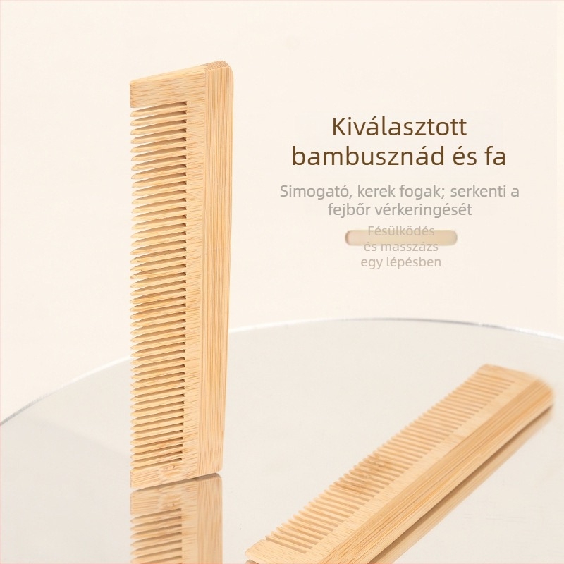 Tömörfa hajvágó fésű, vastagított testtel és kerekített fogakkal, kíméli a fejbőrt. Márka: HUAXIN; Anyag: tömörfa; Import: Nem; Feldolgozás/Testreszabás: Nincs; Engedélyezett magánmárka: Igen