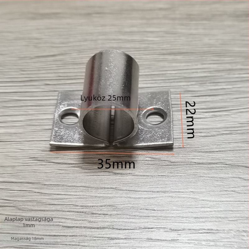 O-típusú ajtózár csattal, rozsdamentes acélból, modell 74, polírozott felület, modern minimalista stílus